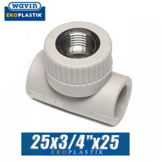 Тройник с внутренней резьбой Wavin 25x3/4"x25 мм